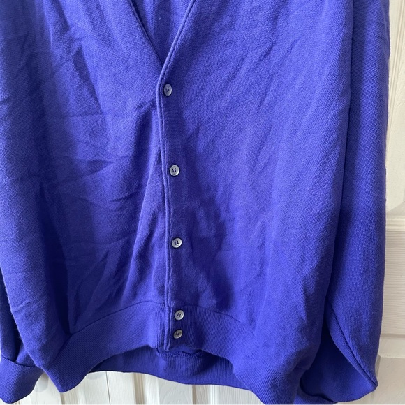 Vintage Izod Knit Purple Vneck Button Down Cardigan Crest Logo Women’s Size XLT - Picture 6 of 9